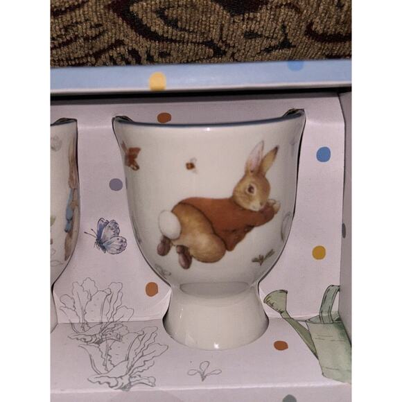 Beatrix Potter Peter Rabbit Easter Boiled Egg Holder Mini Cup Gift Set New - Picture 2 of 8